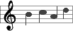 one bar of music, treble clef